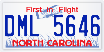 NC license plate DML5646