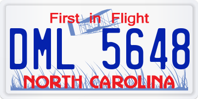 NC license plate DML5648