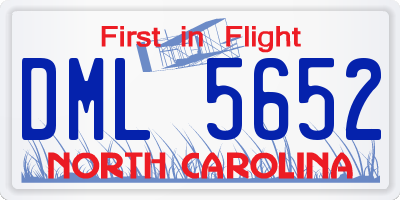 NC license plate DML5652