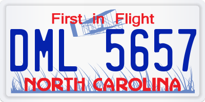 NC license plate DML5657