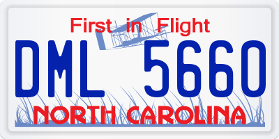 NC license plate DML5660