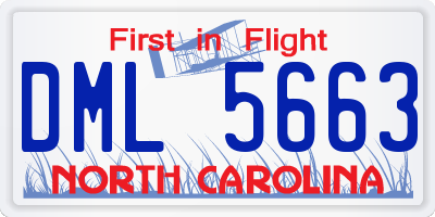 NC license plate DML5663