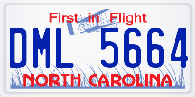 NC license plate DML5664