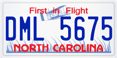NC license plate DML5675