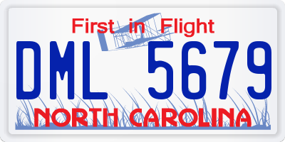 NC license plate DML5679