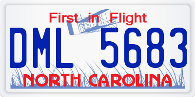 NC license plate DML5683