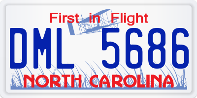 NC license plate DML5686