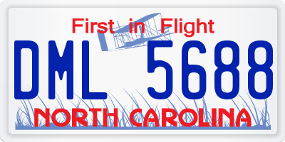 NC license plate DML5688