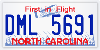 NC license plate DML5691