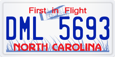 NC license plate DML5693