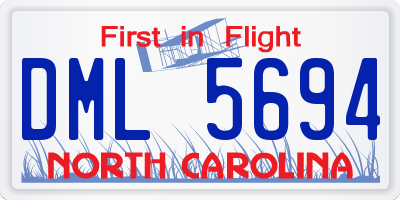 NC license plate DML5694