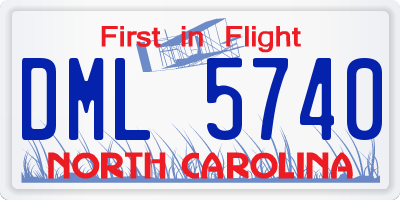 NC license plate DML5740