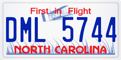 NC license plate DML5744