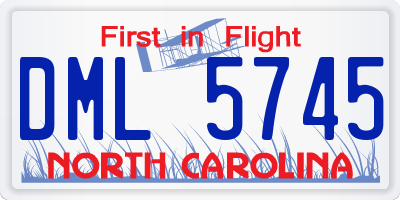 NC license plate DML5745