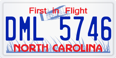 NC license plate DML5746