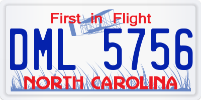NC license plate DML5756