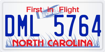NC license plate DML5764