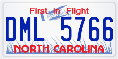 NC license plate DML5766