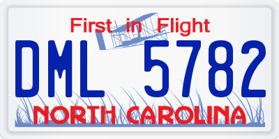 NC license plate DML5782