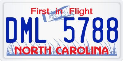 NC license plate DML5788