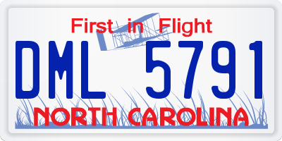NC license plate DML5791
