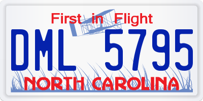 NC license plate DML5795