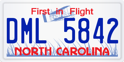 NC license plate DML5842