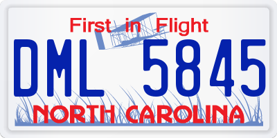 NC license plate DML5845