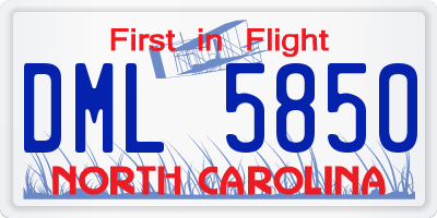 NC license plate DML5850