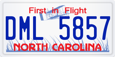 NC license plate DML5857