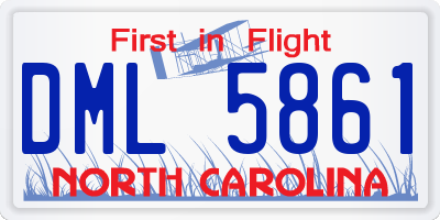 NC license plate DML5861