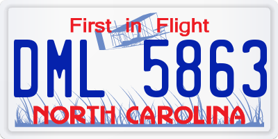 NC license plate DML5863