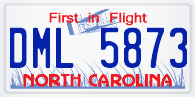 NC license plate DML5873