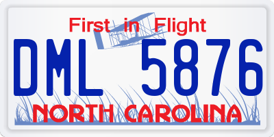 NC license plate DML5876