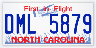 NC license plate DML5879