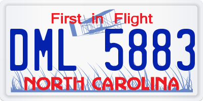 NC license plate DML5883