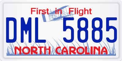 NC license plate DML5885