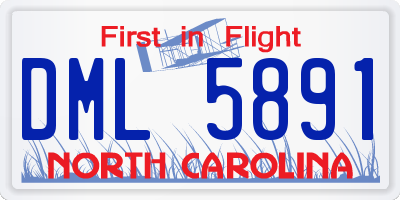 NC license plate DML5891