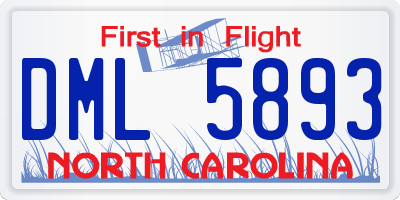 NC license plate DML5893
