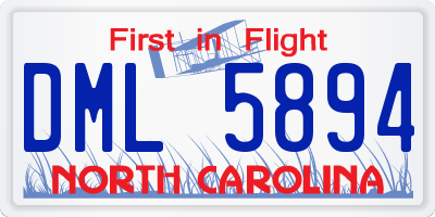 NC license plate DML5894