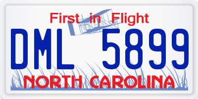 NC license plate DML5899