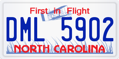 NC license plate DML5902