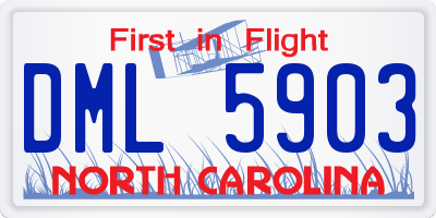 NC license plate DML5903