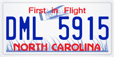 NC license plate DML5915