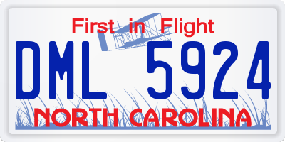 NC license plate DML5924