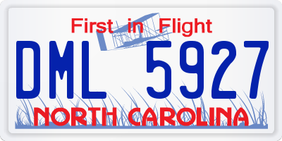 NC license plate DML5927