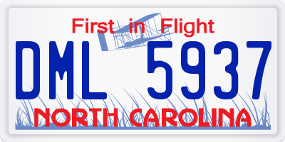 NC license plate DML5937