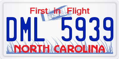 NC license plate DML5939