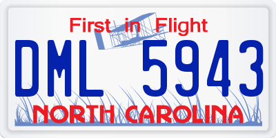 NC license plate DML5943