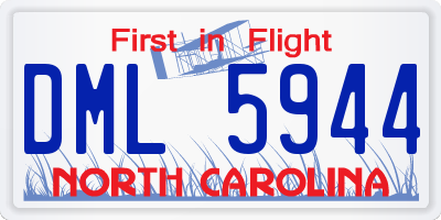 NC license plate DML5944